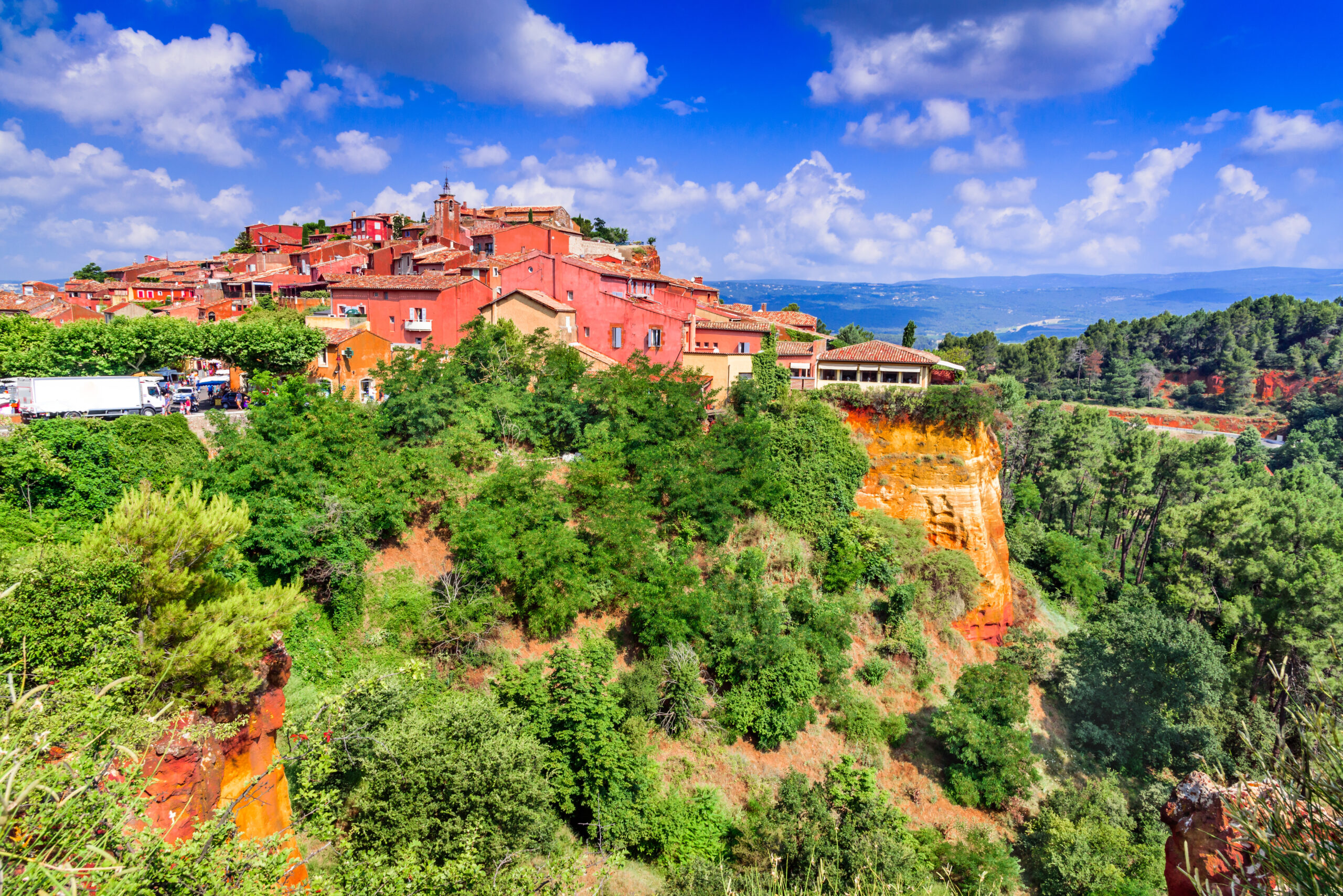 Roussillon, Vaucluse. The red hilltop village of Provence, France most beautiful places.